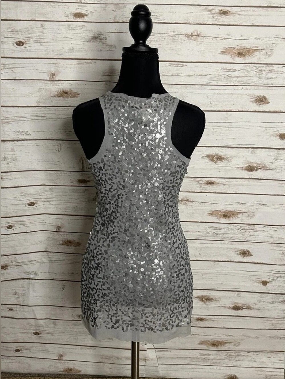 Silver Sequin Racerback Tank Top - Picture 4 of 4